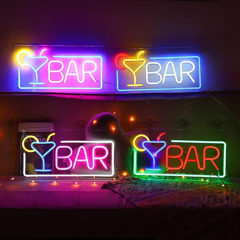 Insegna al neon retroilluminata a LED Luce decorativa montata a parete per la casa e le bar Luce notturna dell'alfabeto per decorazioni per feste Luci al neon a LED