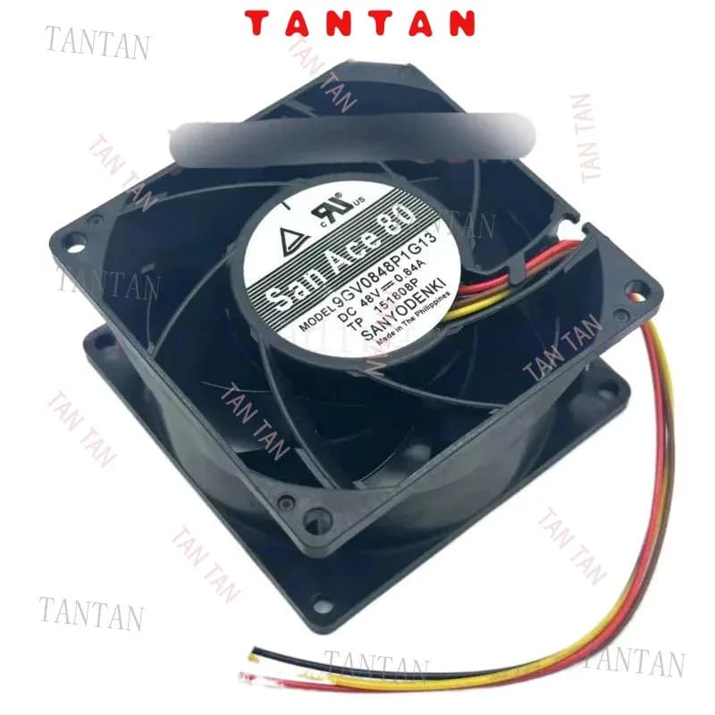Ventola di Raffreddamento per Server Sanyo Denki 9GV0848P1G13 DC 48V 0.84A 80x80x38mm a 4 Fili