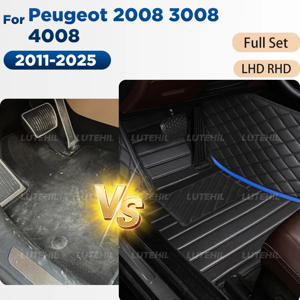 Per Peugeot 2008 3008 4008 2011-2025 Tappetino per auto personalizzato Tappeto per automobile Dettagli interni Accessori 24 23 22 21 20