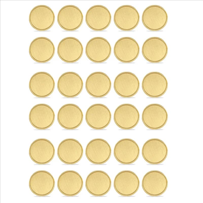 ABRE-30PCS Blanks for Laser Engraving Blank Spaces for Brass Coins Blank Coins for Metal Engraving 40 mm with Acrylic Protection Box