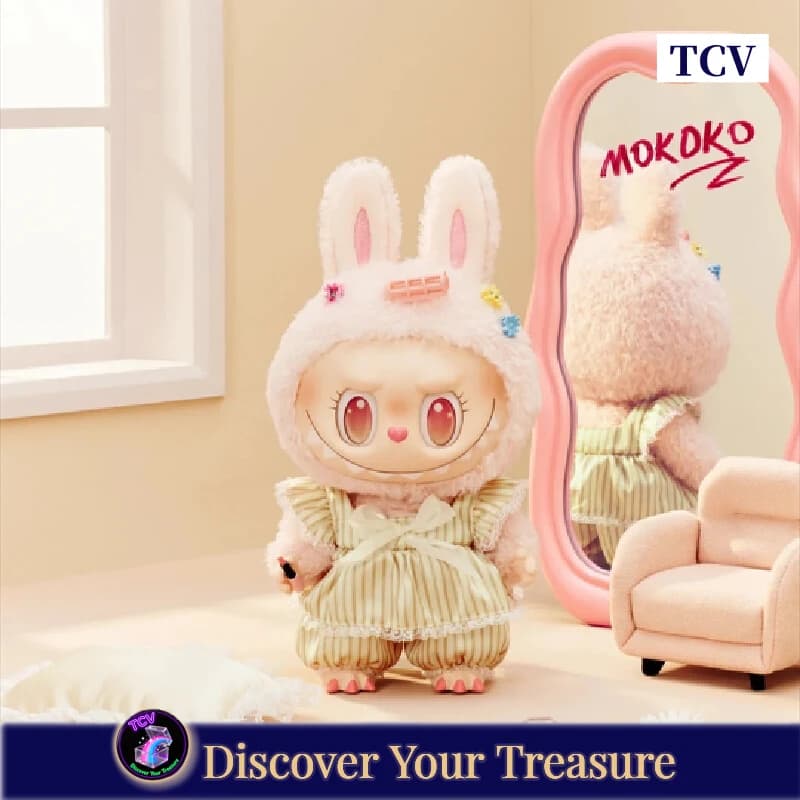 Tcv Popmart Mokoko Vinyl Plush Doll Wake Up Spring Series Morbido Peluche da Collezione Decorazione da Scrivania Confezione Regalo per Collezionisti Labubu