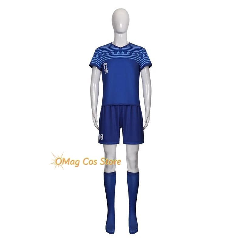 Set Uniforme da Calcio Mascotte 2026 - Rosso Acero/Verde Zayu/Blu Top + Pantaloncini, Abbigliamento Unisex per Carnevale America Messico Canada