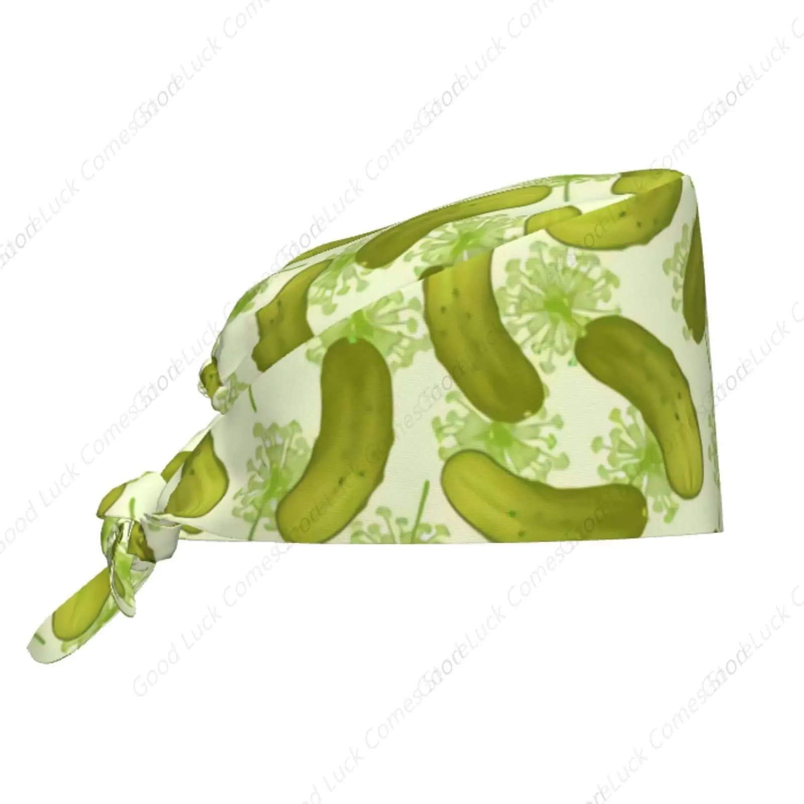 Dill Pickles Pattern Working Cap Scrub Cap with Sweatband,Adjustable Fashion Elastic Bandage Tie Back Hat Headwear Printed
