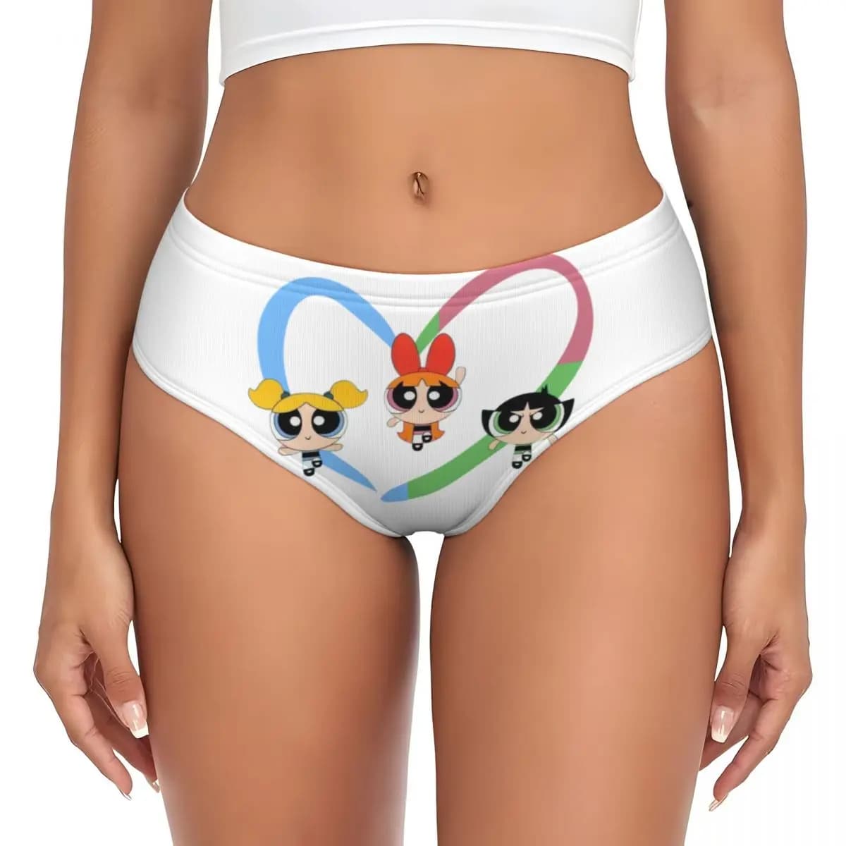 Mutandine Personalizzate delle Powerpuff Girls, Slip Elasticizzati Comodi per Donna, Regalo di San Valentino