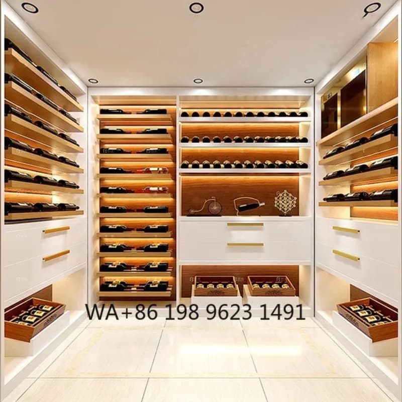 Foshan Factory Custom Wine Cellar Cabinet Constant Temperature Humidity Control Stainless Steel with LCD Display
