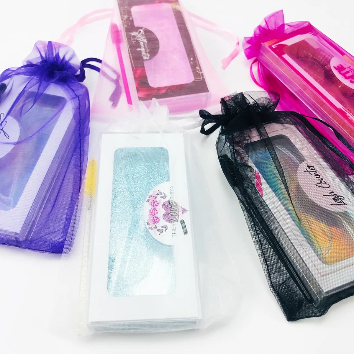 Eyelashes Cases Pack with Tray Custom Eyelash Boxes With Your Logo Wholesale Fake Eyelash Packing Box Custom Logo