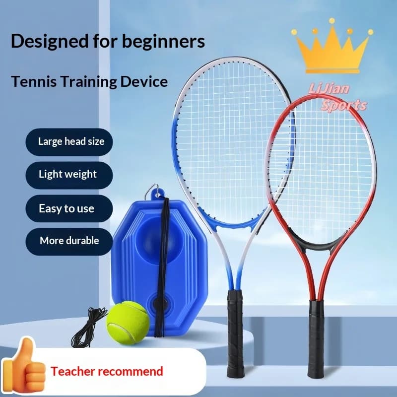 Set da allenamento per racchetta da tennis in alluminio con base regolabile per un giocatore, per bambini e principianti, con ritorno della palla