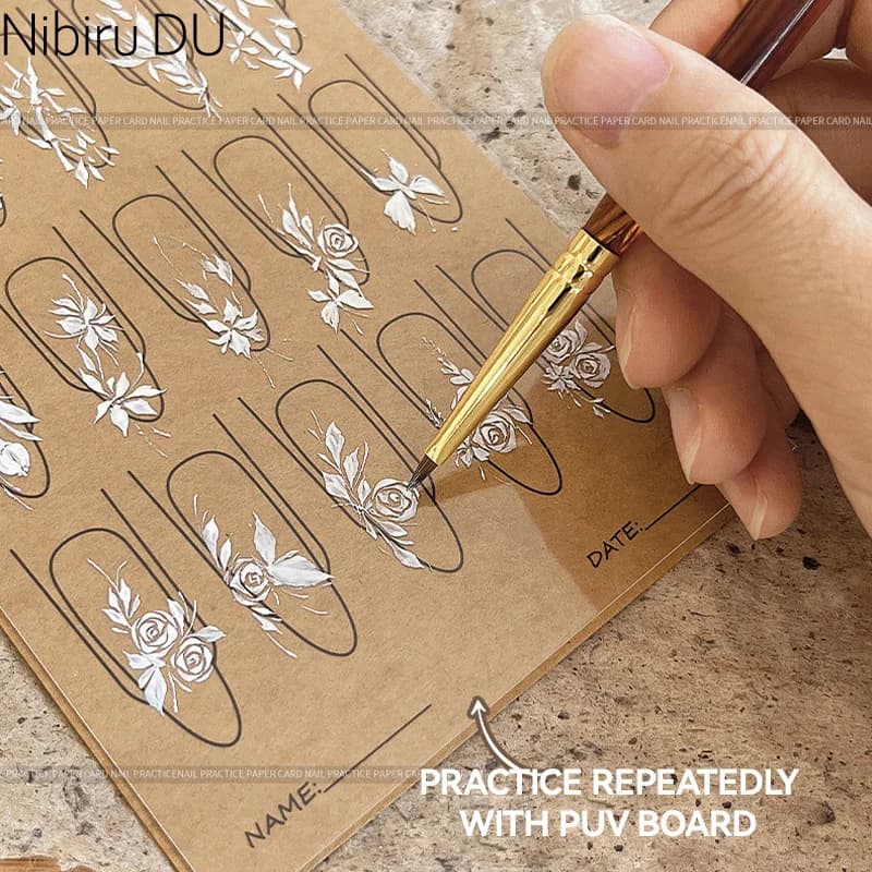 12/8/4 Pcs Nail Art Practice Paper Template Book Manicure Tool UV Gel Polish Guide Drawing Painting Book for Learning Nail Art