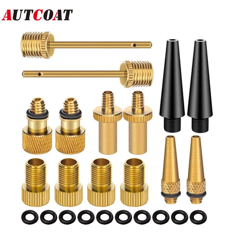 1Set adattatore per valvola in ottone Premium, adattatori per valvole per pneumatici per bici, ago per pompa a sfera, Kit di adattatori come dispositivi e accessori di gonfiaggio