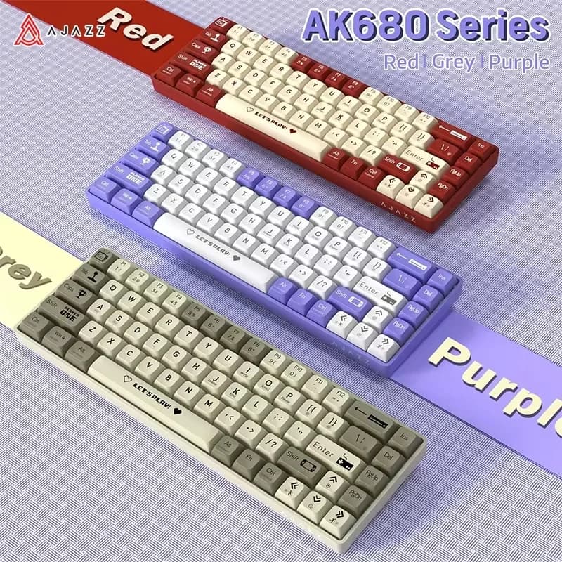 Tastiera Meccanica da Gaming Cablata AJAZZ AK680 65% Hot Swap Mini con Keycap Personalizzabili e Gasket per PC e Laptop