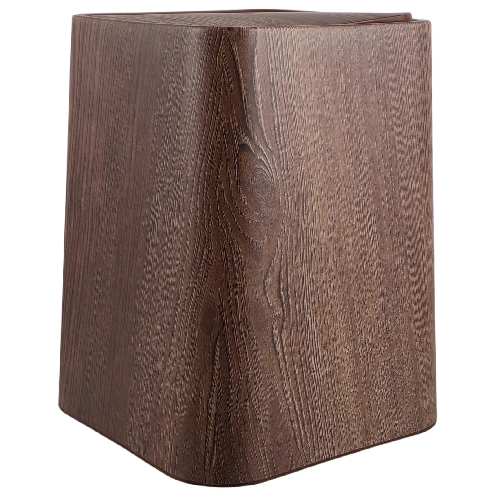Cestino per Rifiuti in Legno da 8,5L con Coperchio, Compatto per Bagno, Camera da Letto, Cucina, Ufficio, Stile Rustico