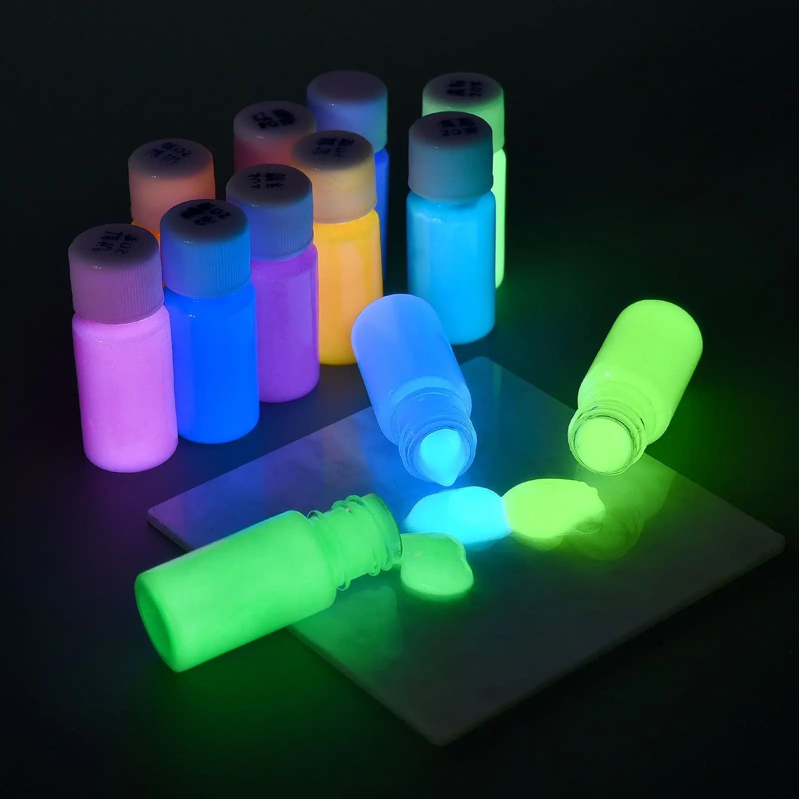 20/30g Fluorescent Pigment Long-Lasting Luminous Paints Auto Glow Glow In Dark Acrylic Paints Pigment For Artwork Party Supplies