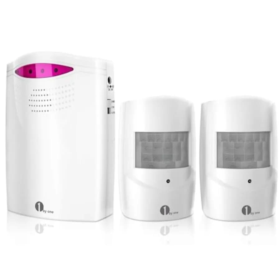 Allarme per Vialetto Wireless da Esterno, 1 Sensore di Movimento con Portata di 300m, Suoni Extra Forti, Sistema di Allarme di Sicurezza con 1 Ricevitore