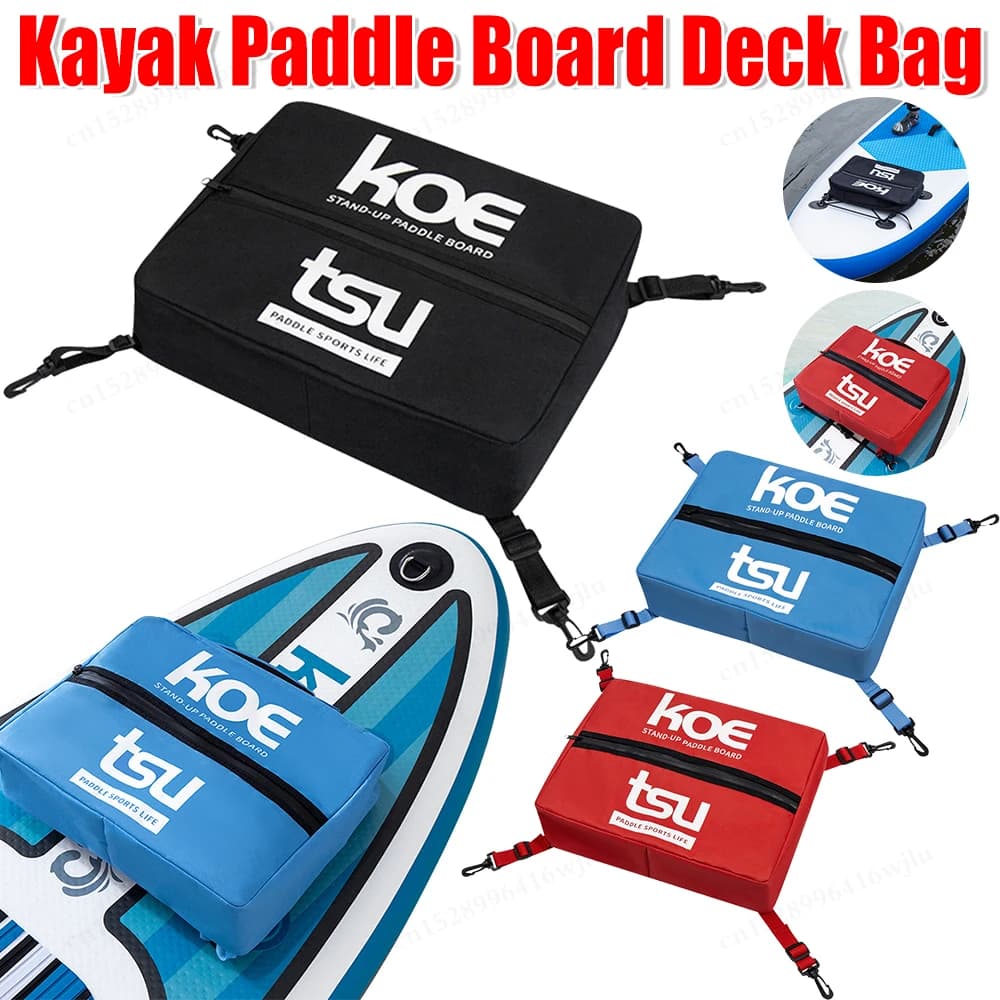 Oxford Kayak Paddle Board Deck Bag Cerniera sigillata Borsa portaoggetti portatile Stand Up Paddle Board con fibbia di fissaggio Accessori per kayak