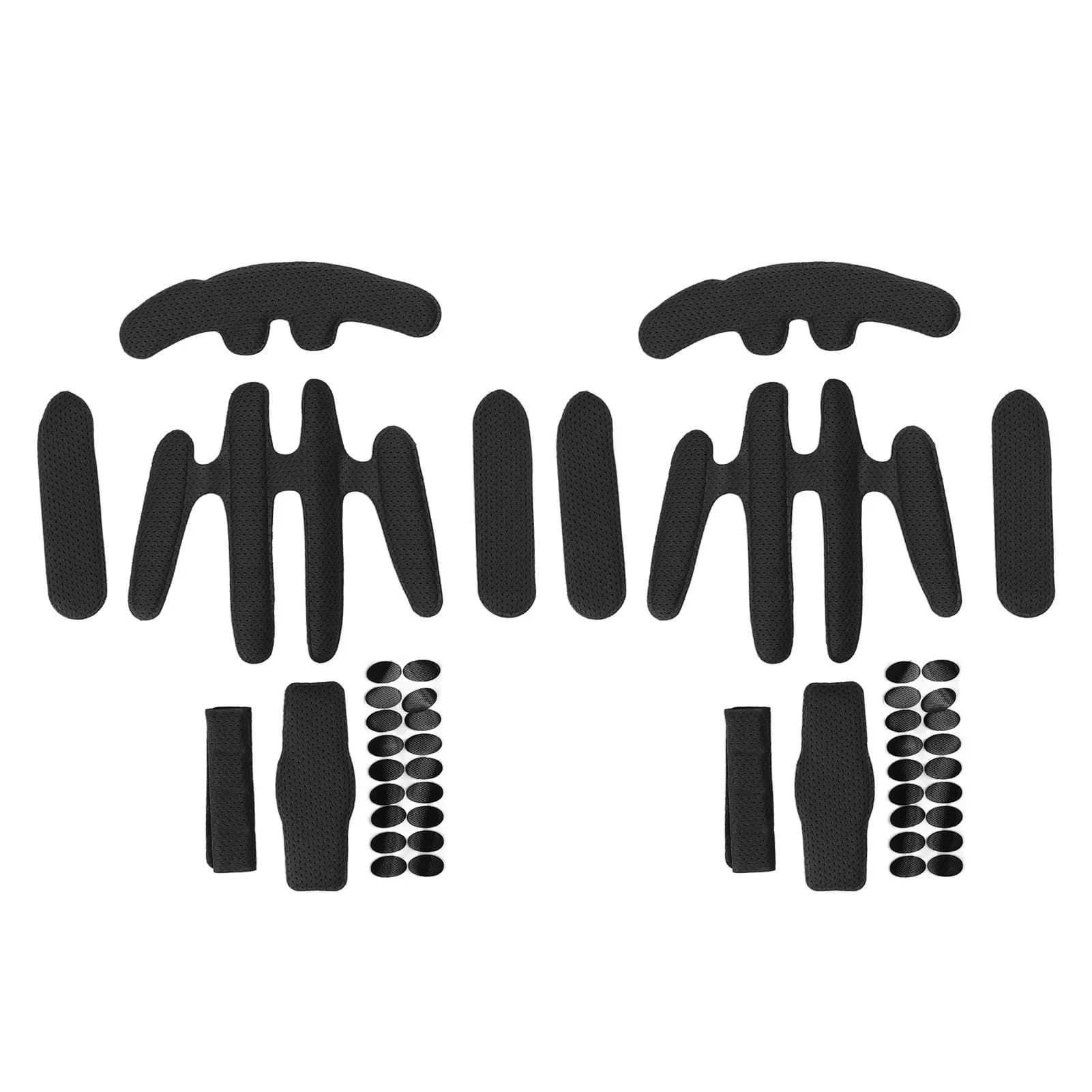 2 Set di Kit Imbottitura per Caschi, Spugna Termosaldata con Chiusura a Strappo, Fodera per Casco Bici Elettrica, Nero, Taglia Unica