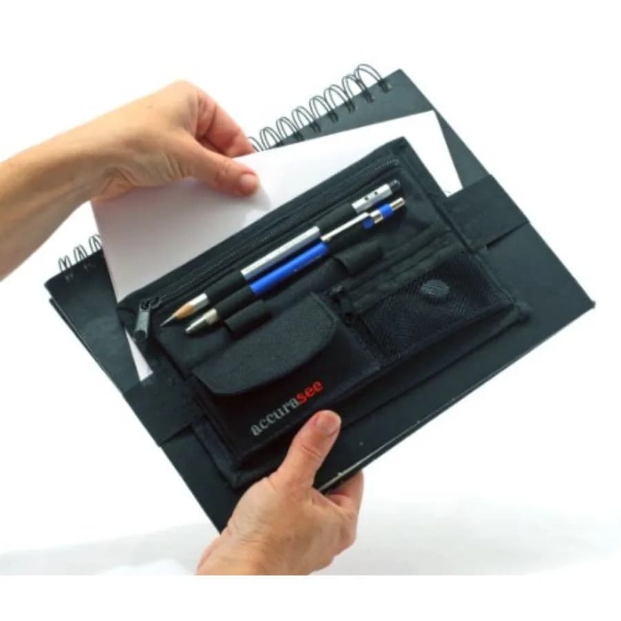 Accurasee Sketch Caddie for Artist - Art Supply Carrier with Elastic Band Attachment for Portfolio Sketch Book, Art Binder, Not