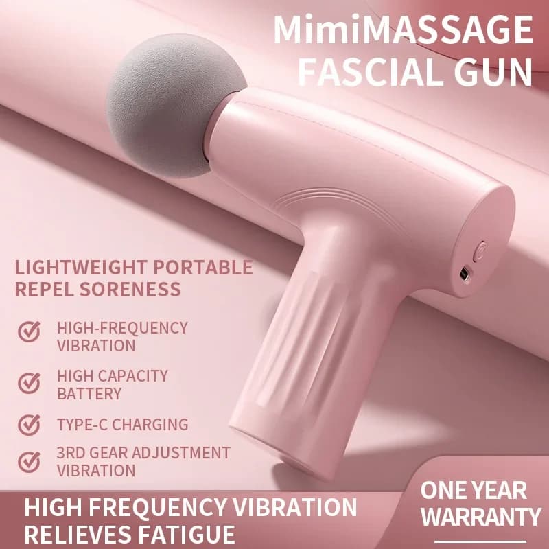Mini pistola portatile per massaggio muscolare rosa Pistola per fascia curativa portatile per tessuti profondi
