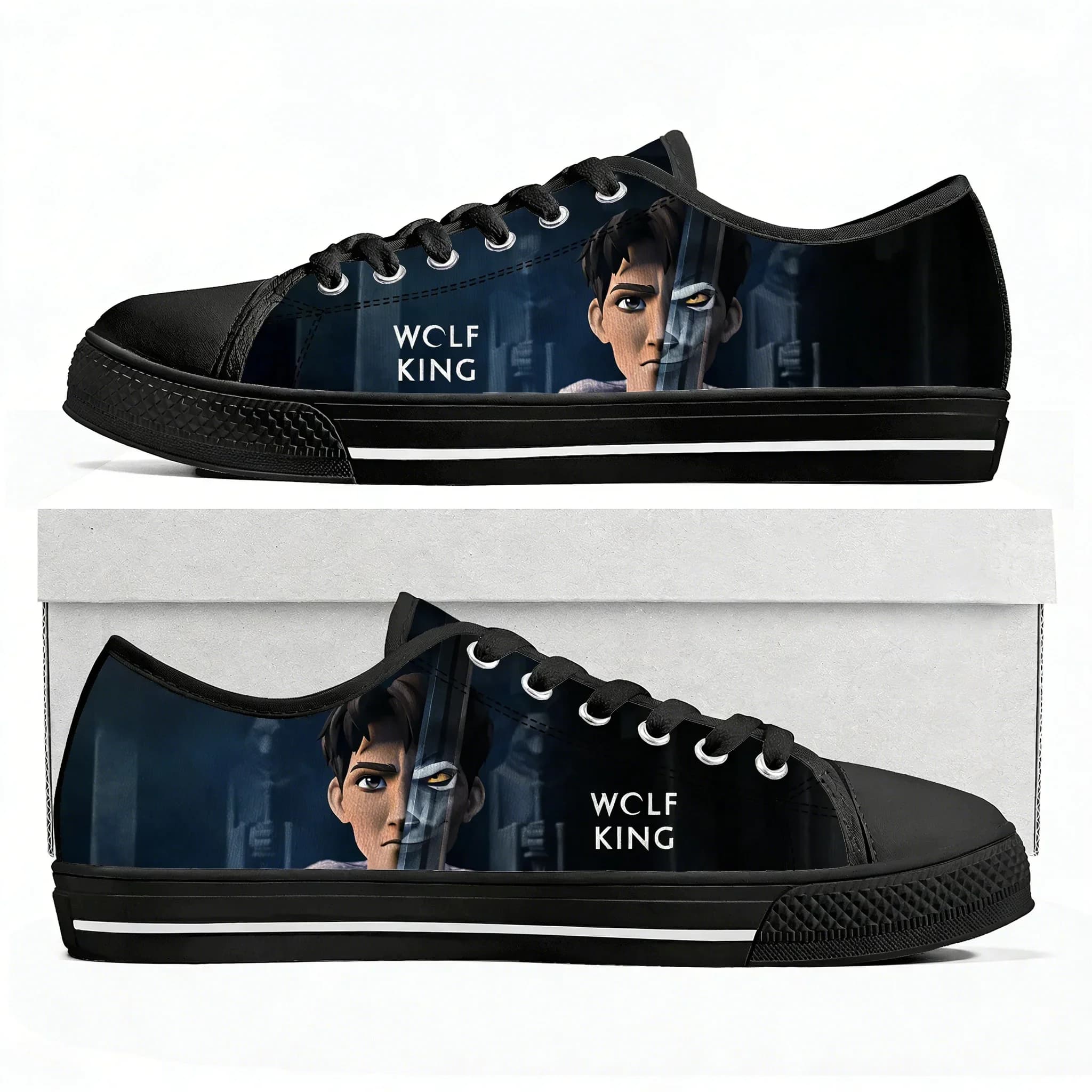Wolf King Low Top High Quality Sneaker Mens Womens Teenager Canvas Sneaker Fashion Patterns Lightweight Shoe Custom Made Shoes