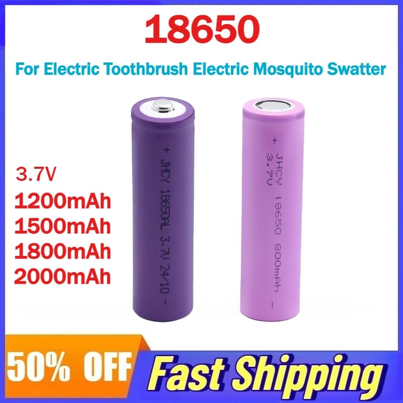 10 pcs 18650 3.7 V 1200/1500/1800/2000 mAh Battery Al Litio Rechargeable Electric Toothbrush Excise Batteries