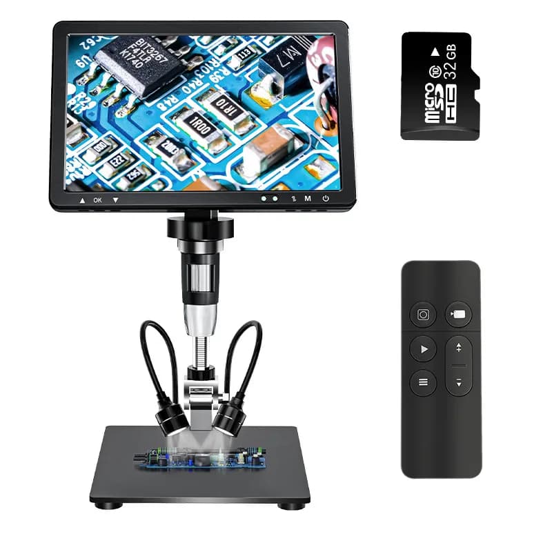 Microscopio digitale HDMI da 10,1'' Microscopio a moneta 2000X con 10 LED Microscopio per saldatura da 20 MP per elettronica, PCB, riparazione