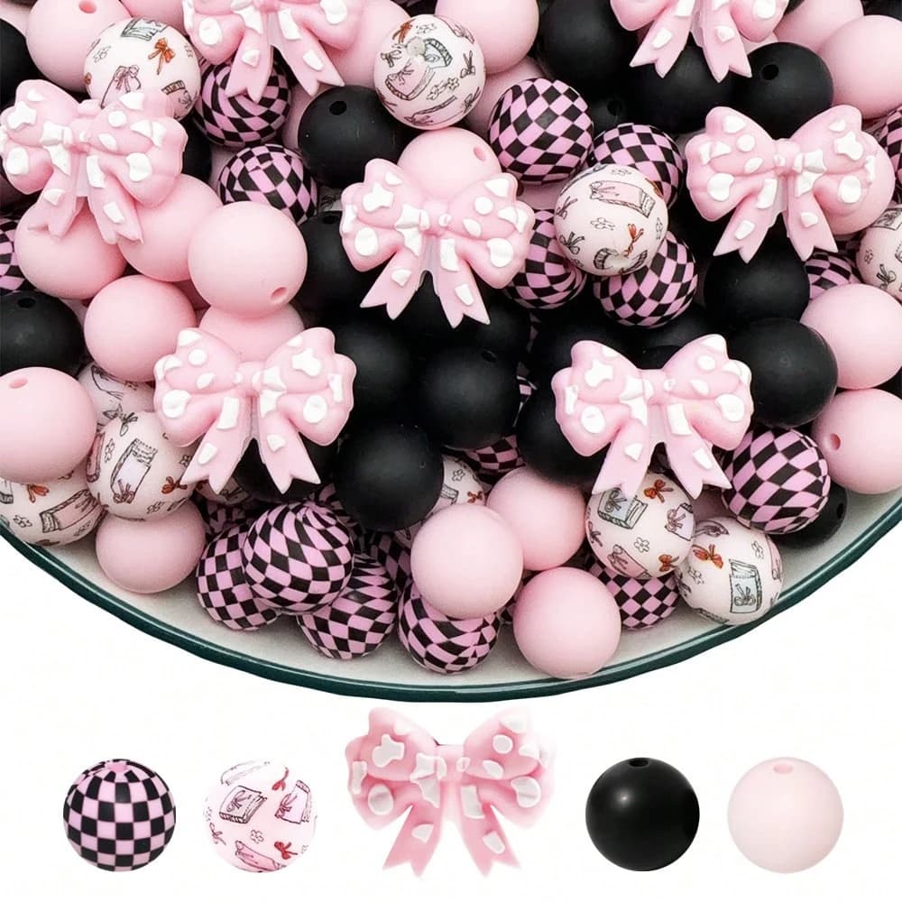 8/25 pezzi Spot Bow Theme 3D Creative DIY Bead Crafts, utilizzati per penna, portachiavi, accessori di gioielli, materiali artistici