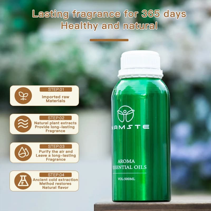 NAMSTE 500ML Profumo Fragranza Olio Essenziale Diffusore Elettrico Camera Casa Diffusore di Aroma Olio Essenziale purificatore d'aria Deodorante