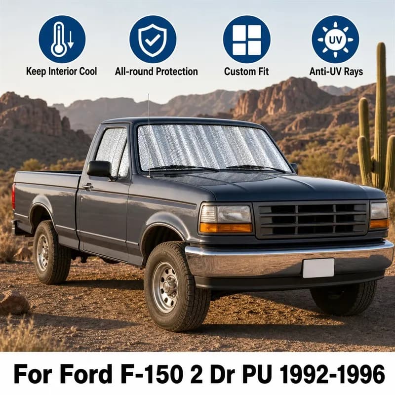 For Ford F-150 2 Dr PU 1992-1996 Full Set Car Window Sunshades UV Block Privacy Heat Insulated Foldable Car Curtain