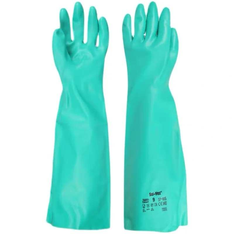 Ansell AlphaTec ® Solvex ® 37-185 (1 paio) Gomma nitrilica Eccellente protezione chimica Resistente all'olio Antiscivolo Circa 45 cm