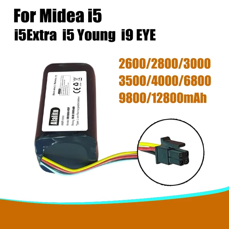 14.4V 12800mAh Lithium ion Battery, For Midea i5 Young Extra i9 EYE i50pro Robot Vacuum Cleaner Battery