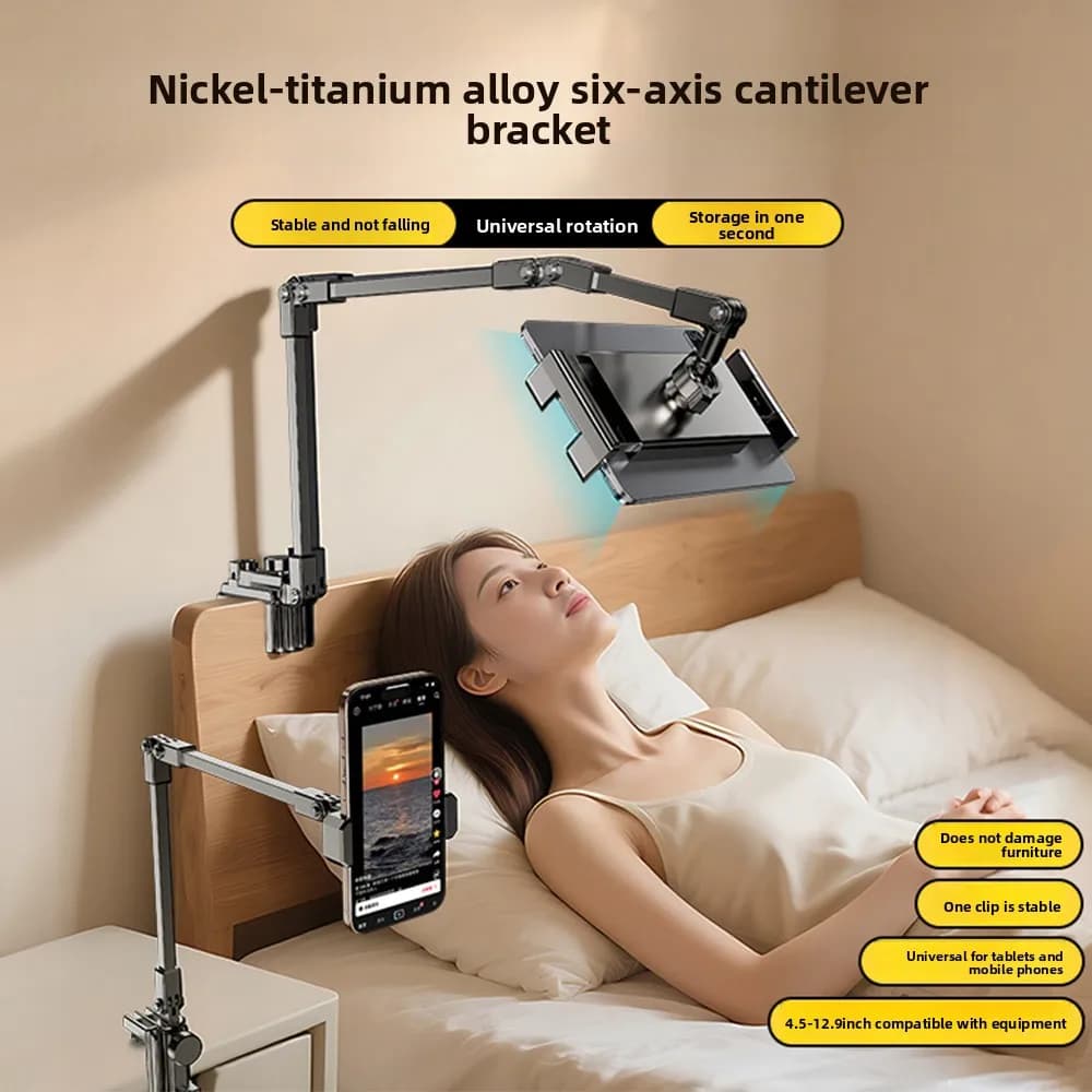 Adjustable Tablet Stand 360-degree Rotation Foldable Bedside Phone Holder for 5-12Inch Phone Ipad Pro Mini for Xiaomi