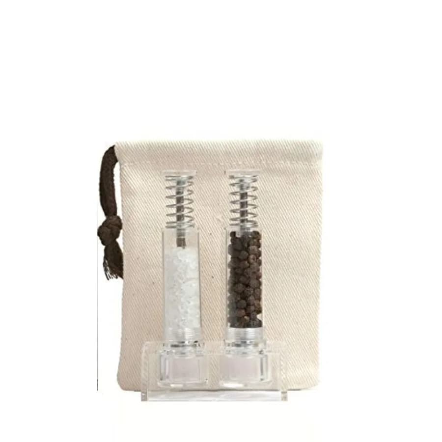 Set Macinapepe e Macinasale da Viaggio Originale con Sistema Push-It, Trasparente