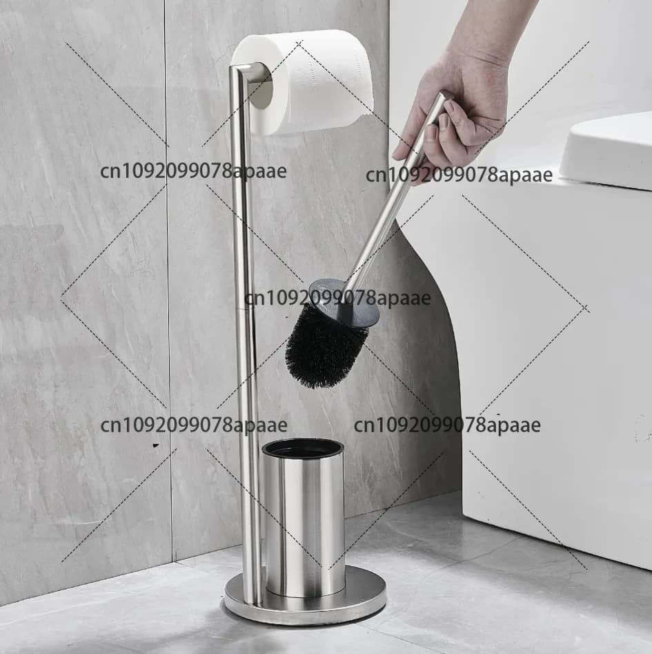 Porta scopino da pavimento con porta carta igienica Porta asciugamani di carta in acciaio inossidabile 304