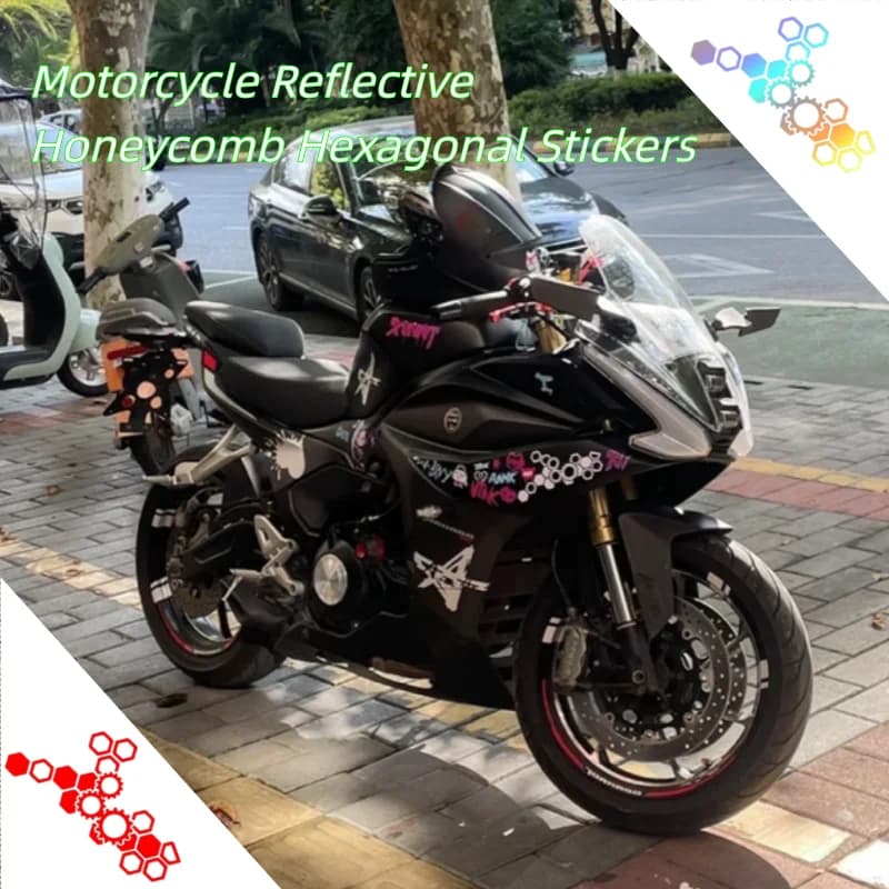 Reflective bike face sticker, vinyl decal for scooters for fuel tank fuel cross helmet, waterproof