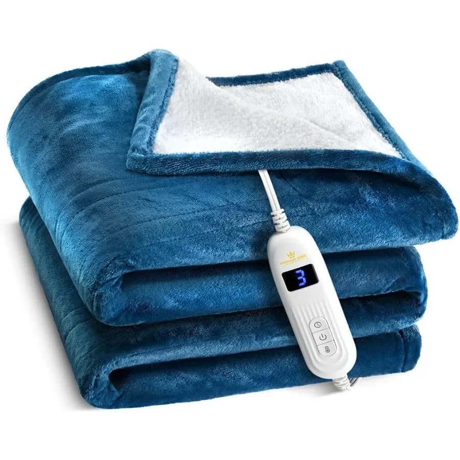 Coperta riscaldata Lavabile in lavatrice Coperta elettrica estremamente morbida e confortevole Riscaldamento rapido con controller manuale 10 Calore
