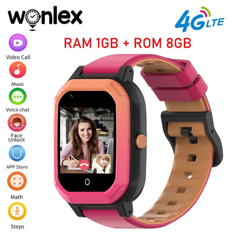 Wonlex 4G Astuto Della Vigilanza Per Bambini GPS WIFI Tracker GEO Recinzione Anti Perso Videochiamata Orologio Per Bambini KT20 Carino Orecchie di Gatto Per Bambini Smart Watch