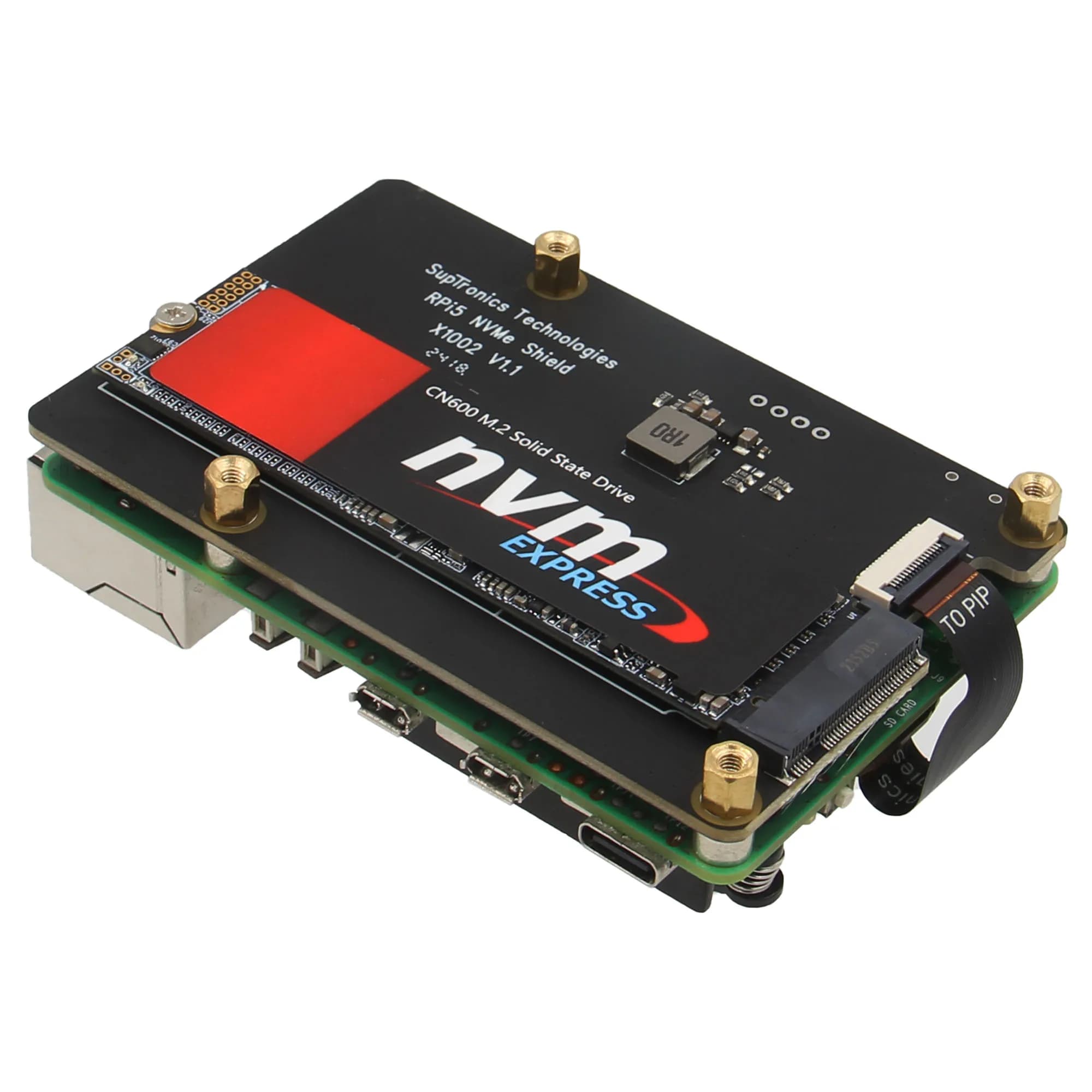 Geekworm X1002 PCIe M.2 NVMe SSD card for Raspberry Pi 5