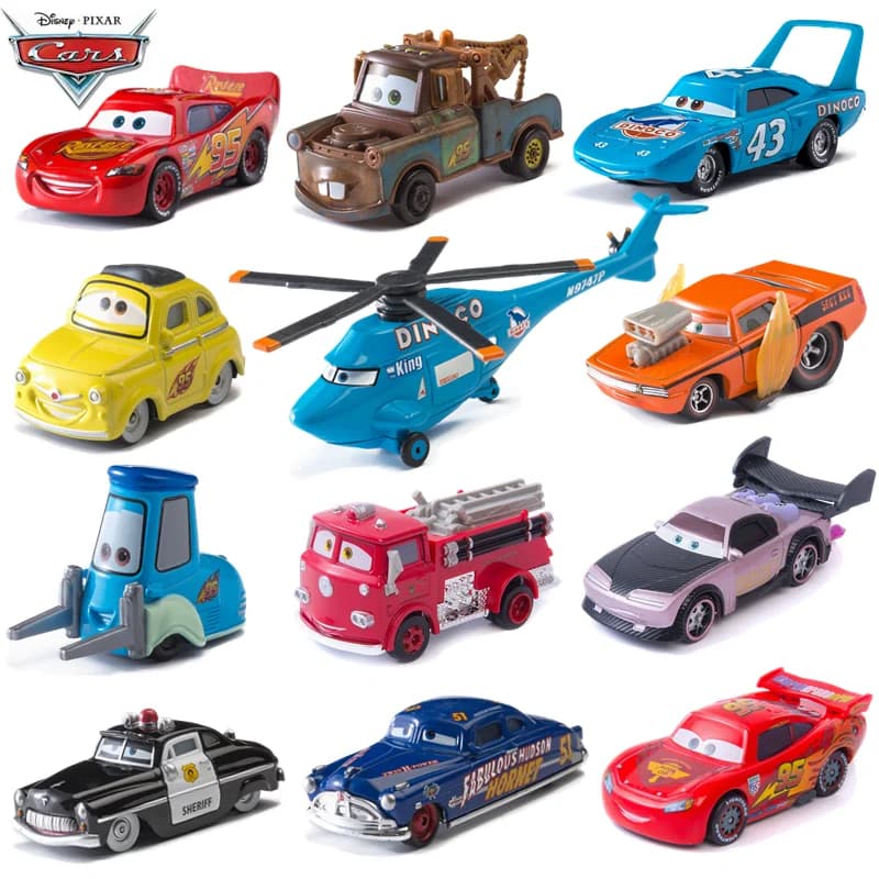 Car Toy Metal Die-Cast Model Mater Lightning McQueen and Jackson Storm 1:55, Birthday Gift for Children