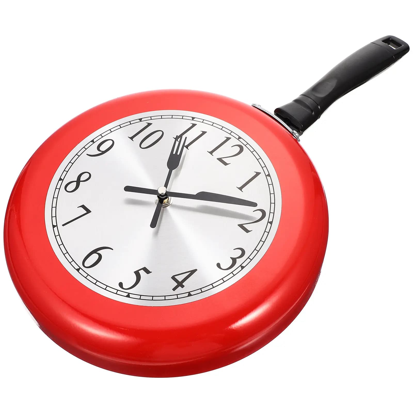 Set di 1 Orologio da Parete Decorativo a Forma di Padella, Design Silenzioso con Movimento Continuo dei Secondi, per Casa, Soggiorno, Camera da Letto, Funzionamento a Batteria