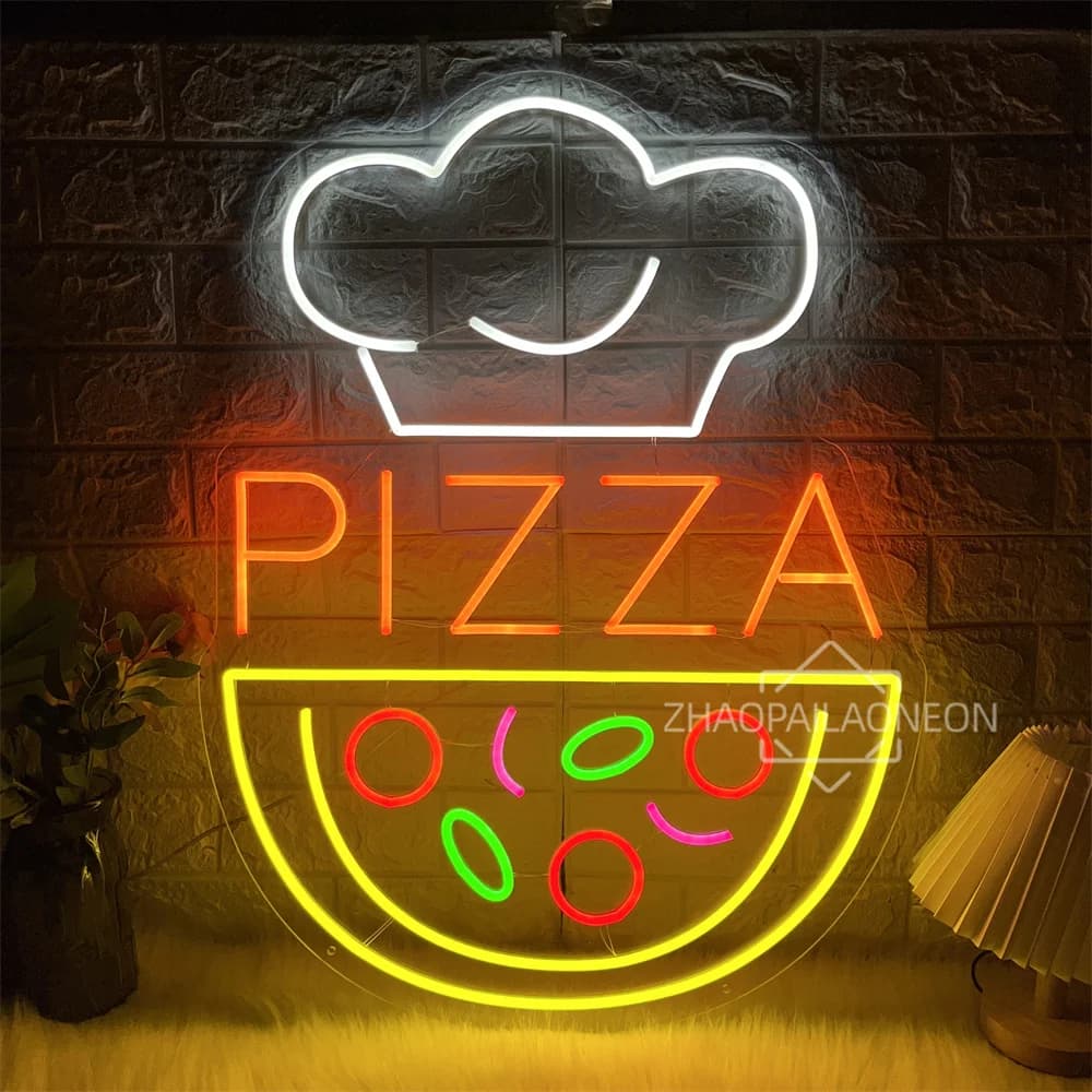 PizzasPizzas Neon Led insegne camera da letto pizza negozio decorazione Neon LED luci cibo occidentale caffè Dessert Wall Hanging Decor Signs