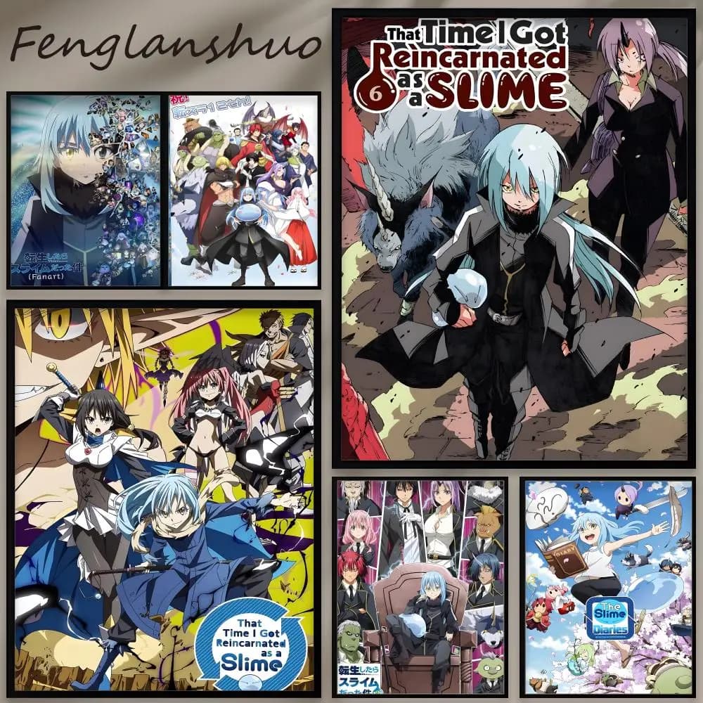 Poster anime T-Tensura, eleganti adesivi murali impermeabili, autoadesivi, utilizzabili in tutte le stanze, scelta regalo perfetta