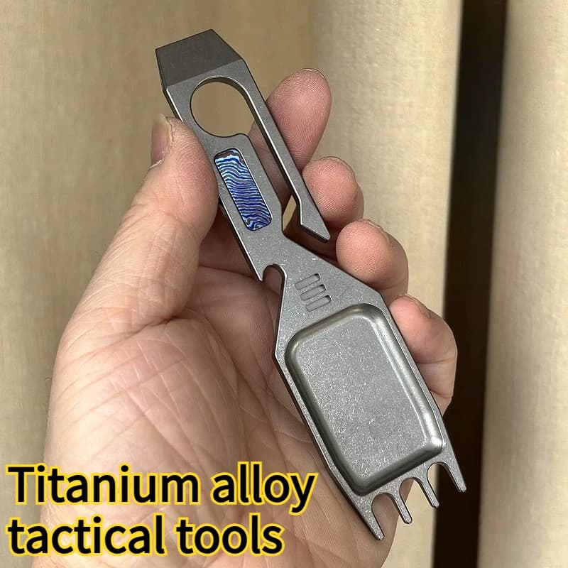 Titanium Alloy Tactical Fork Spoon Outdoor Multifunctional Tool Bottle Opener Self-defense Camping Tool