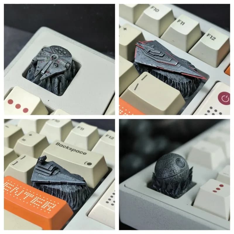 Original Handmade Resin 3D Printed Death Star Artisan Custom DIY Keycap PC Gaming Mechanical Keyboard Collectible Gift Accessory