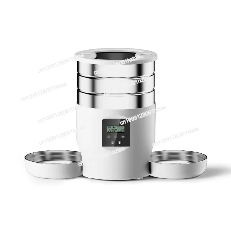 Il alimentatore automatico per gatti WiFi con pulsante da 4,5 litri include due ciotole in acciaio inossidabile. Alimentatore per animali domestici intelligente per gatti e cani. Alimentatore per animali domestici