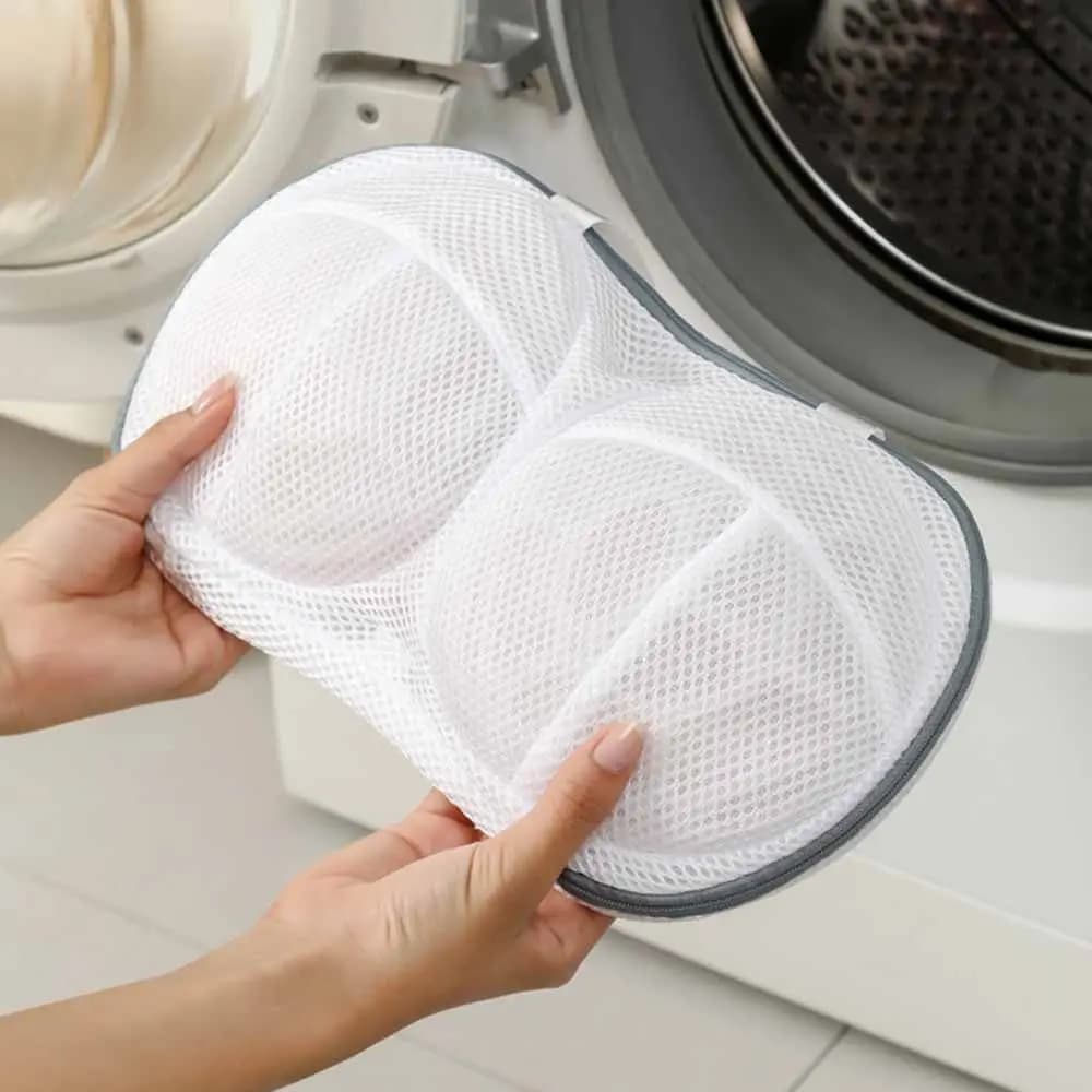 Sacchetto per lavaggio reggiseni con chiusura a zip, in poliestere, con telaio di supporto interno, sacchetto per lavaggio biancheria intima, a prova di perdite, per uso domestico