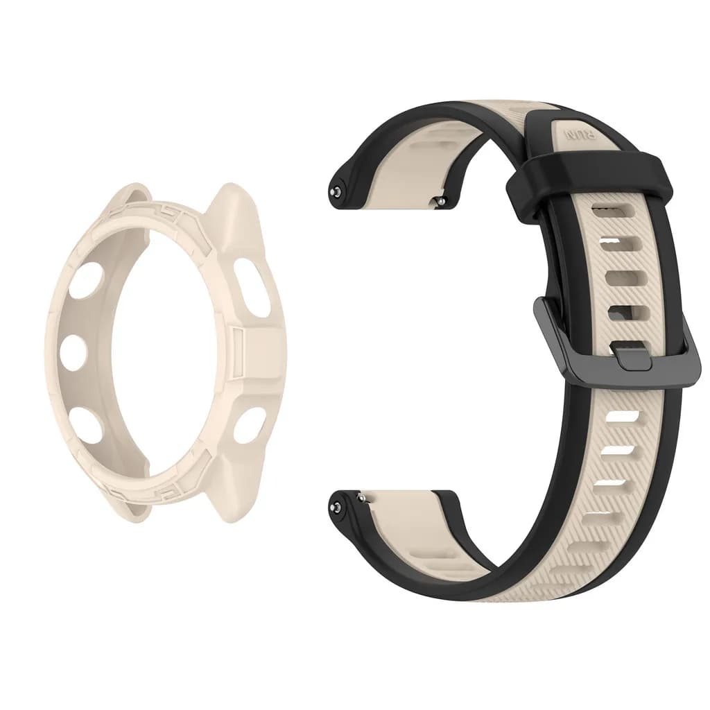 Cinturino in silicone + custodia protettiva per schermo per Garmin Forerunner 265 265S Custodia morbida in TPU Musica Smart Watch Patchwork Colori cinturino da polso