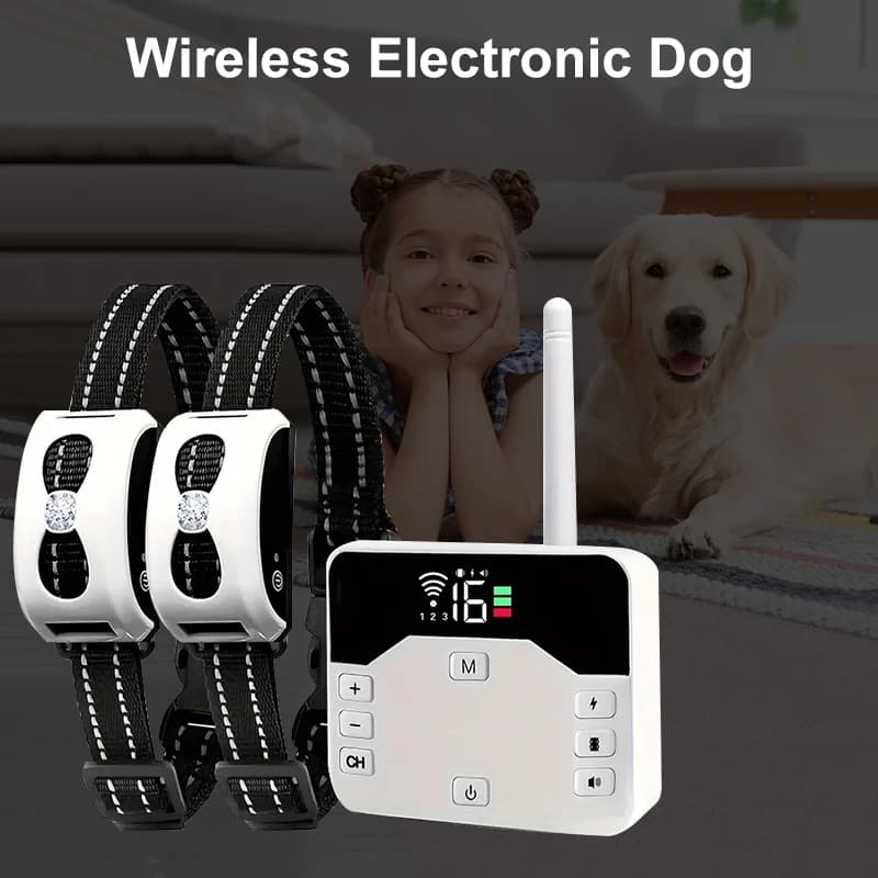 Recinto elettronico senza fili per animali domestici Ip65 impermeabile resistente all'usura ricaricabile telecomando recinzione elettronica collare di addestramento per animali domestici