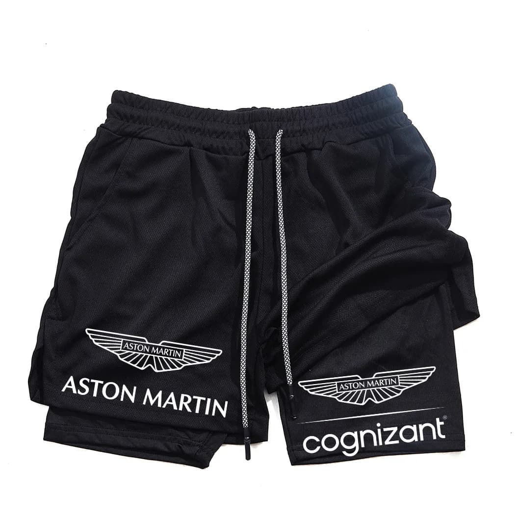 Nuovi Pantaloncini Sportivi Estivi Aston Martin per Uomo e Donna, a Doppio Strato, con Stampa alla Moda, Freschi e Traspiranti, Costume da Bagno, Pantaloni Corti per il Tempo Libero