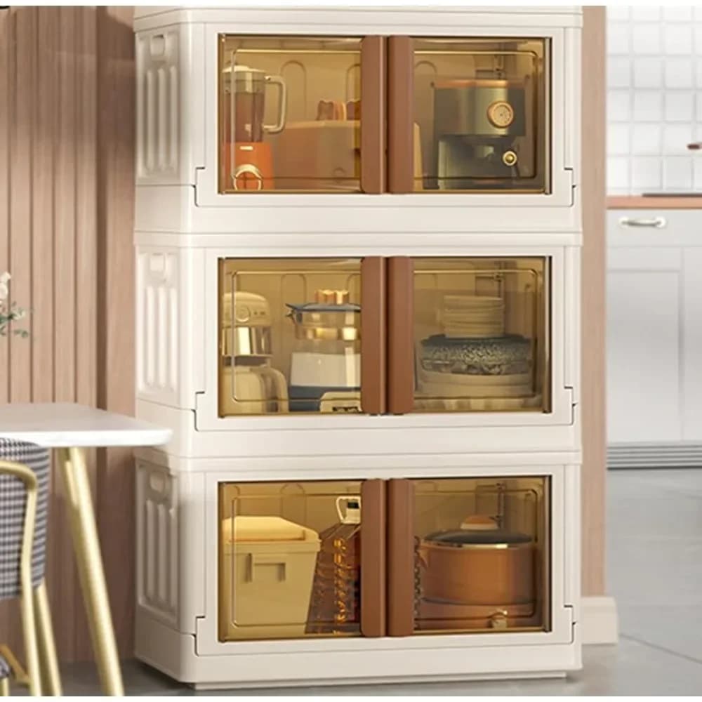 Scatola per l'organizzazione e la conservazione della casa Contenitori portaoggetti robusti da 57 galloni con coperchi Organizzatore per cassetti in plastica per ripiano per contenitori per il trucco