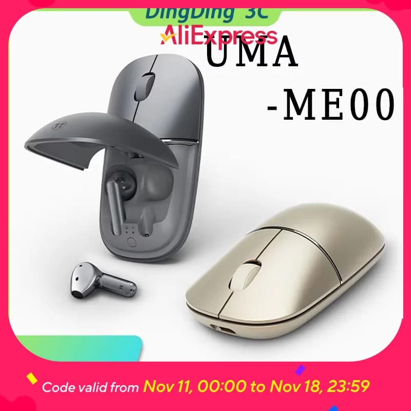 Honor UMA-ME00 Wireless Mouse With Earphone Dual Magnetic Dynamic Driver Active Noise Reduction Long Endurance Custom AI Mouse