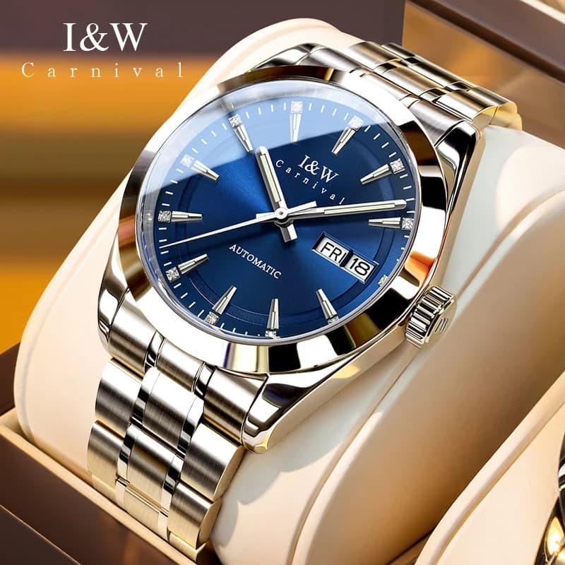 Orologio Meccanico di Lusso Carnival IW con Movimento NH36A, Automatico con Data e Giorno, Impermeabile 50M, Vetro Zaffiro
